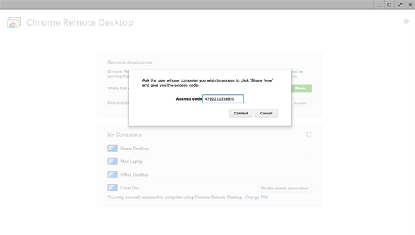 Chrome远程桌面截图