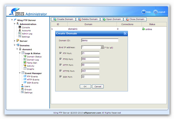 Wing FTP Server截图