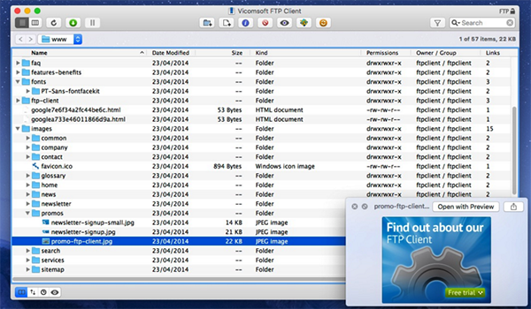 Vicomsoft FTP Client For Mac软件界面