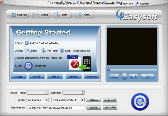 4Easysoft Mac FLV to iPod Video Converter截图