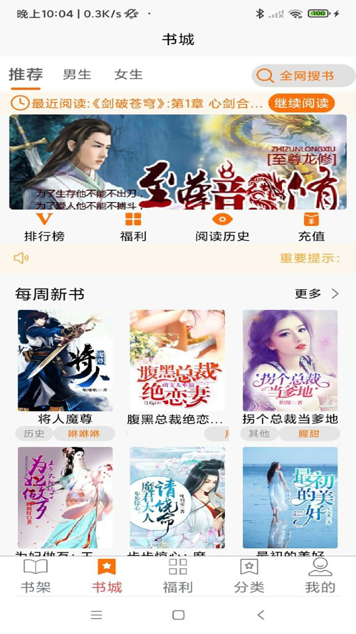 文楼小说界面展示