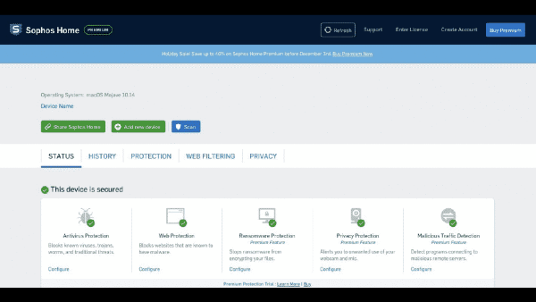 Sophos Home界面展示