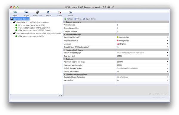 UFS Explorer RAID Recovery软件界面