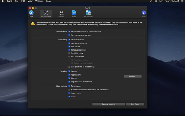 OnyX For Mac OS X 10.9 (MAVERICKS)截图