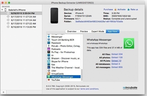 iPhone Backup Extractor截图