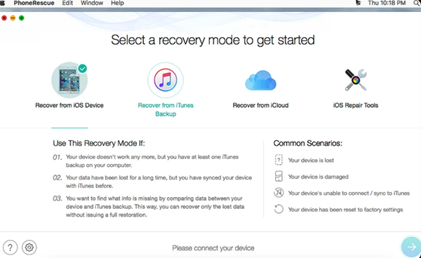 PhoneRescue操作界面