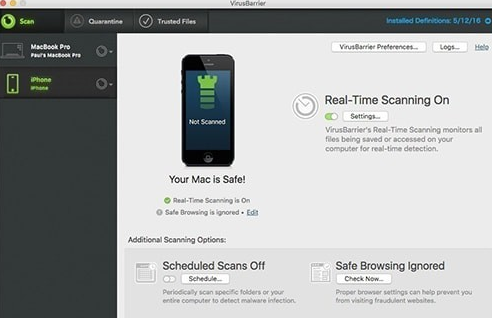 VirusBarrier X8 For Mac功能界面