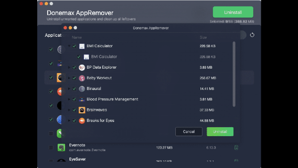 Donemax AppRemover操作界面