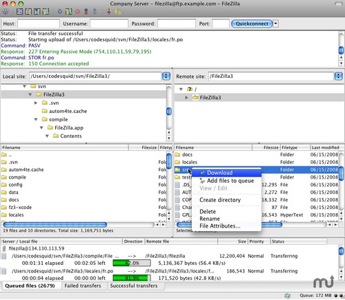 FileZilla Mac中文版截图