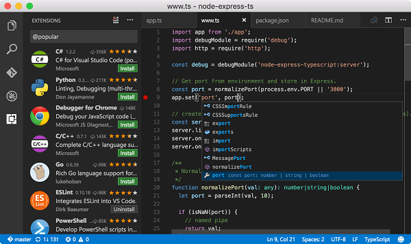 Visual studio code截图