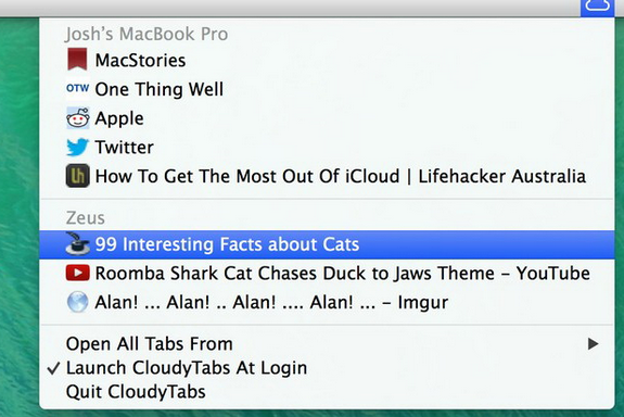 CloudyTabs For Mac截图